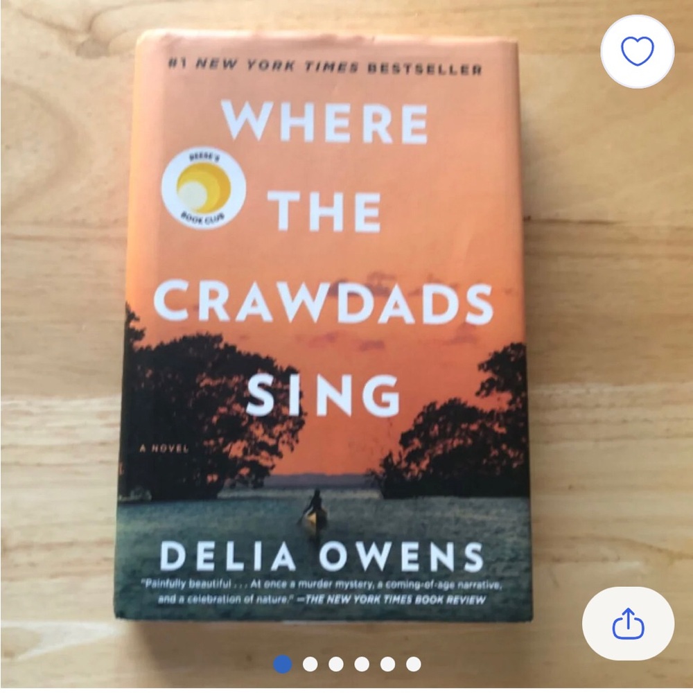 Where the Crawdada Sing by Delia Owens Hardcover Novel Book